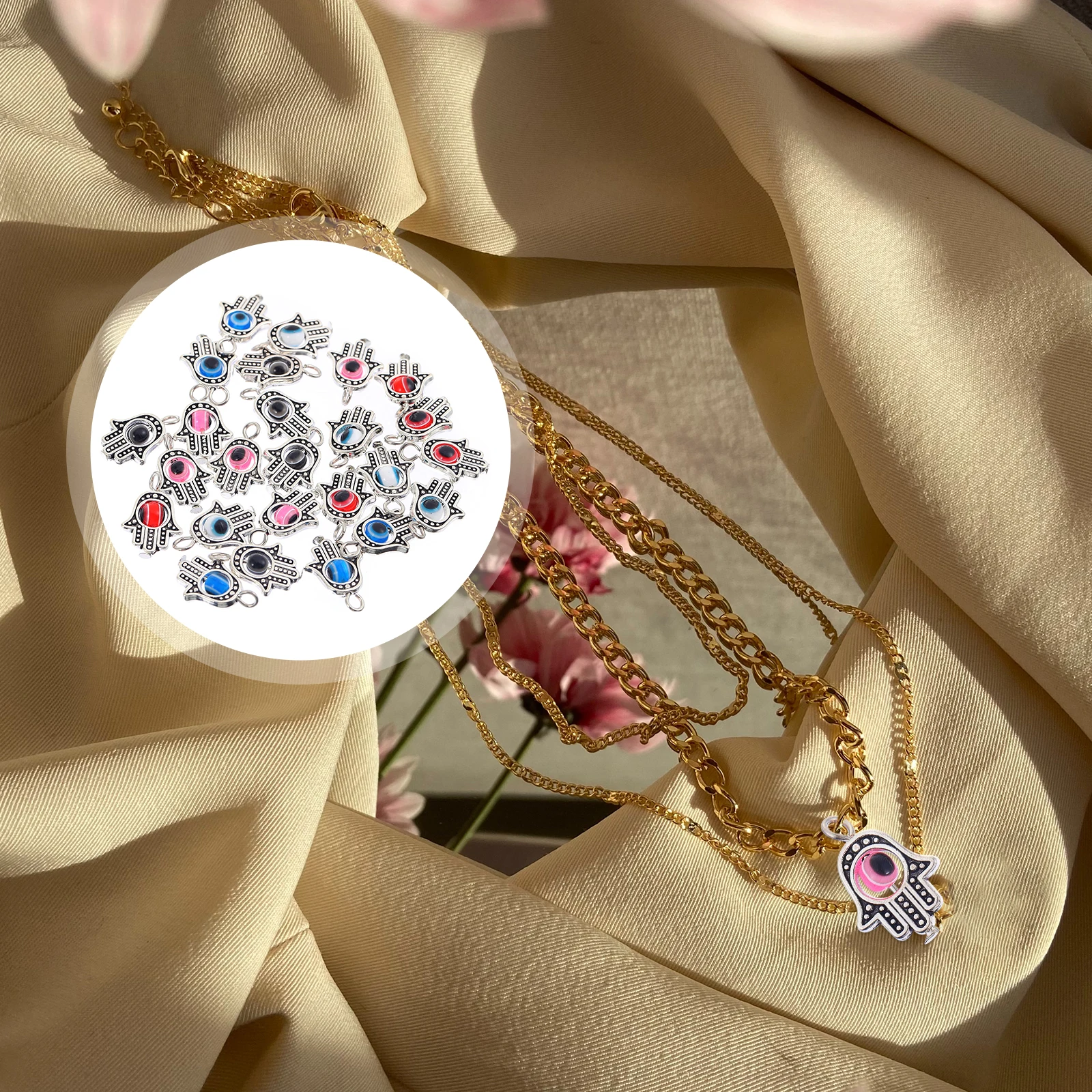 

25 Pcs Rotating Eyeball Pendant Evil Charm Bulk Jewelry Charms Vintage for Colorful Zinc Alloy