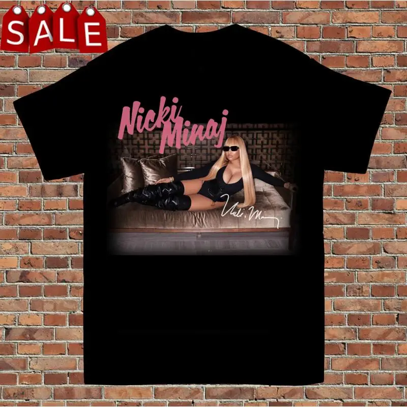 تي شيرت قطني بأكمام قصيرة من Nicki Minaj Signature للرجال جميع المقاسات من S إلى 5XL
