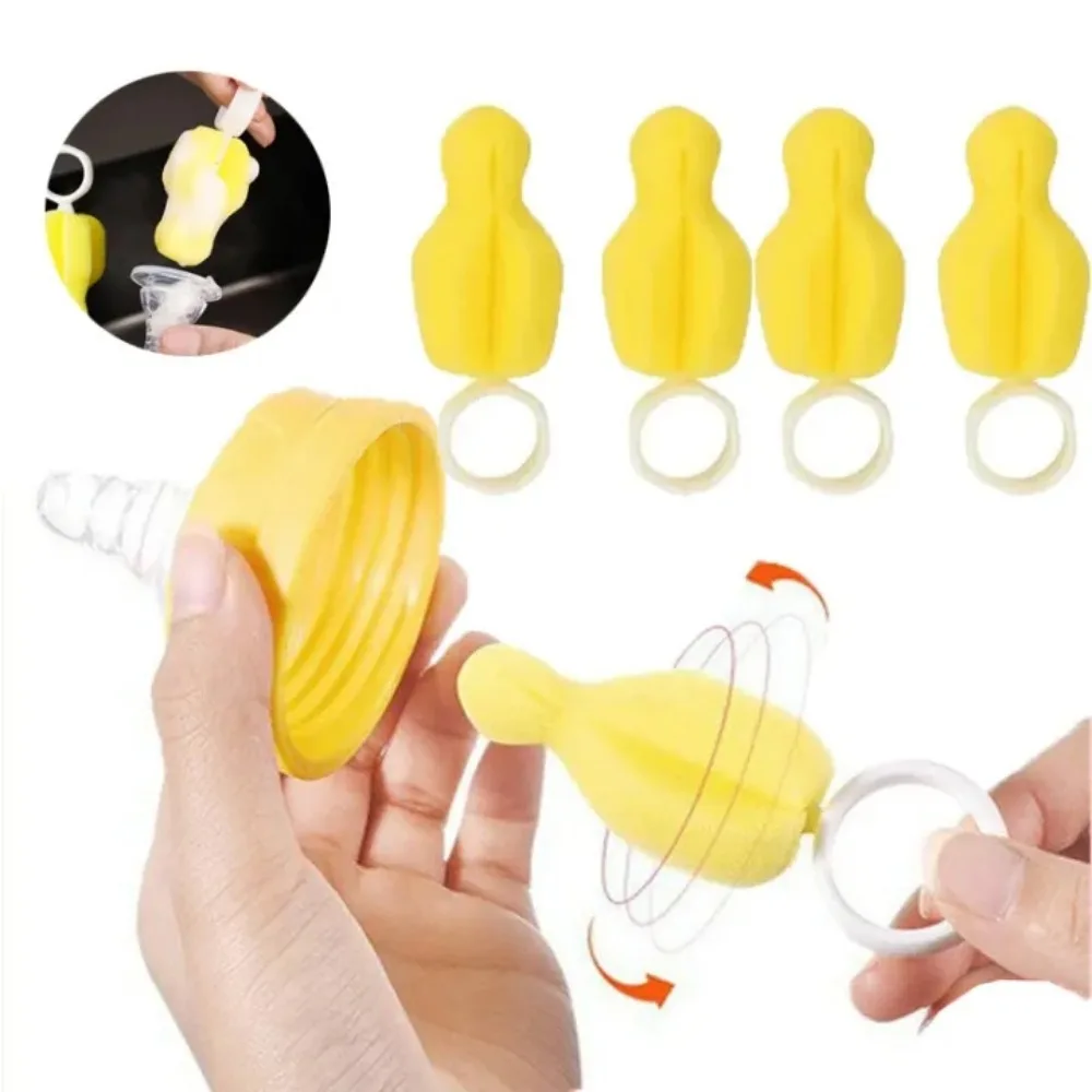 20/1pcs Sponge Infant Nipple Brushes Portable 360 Degree Rotating No Dead End Household Cleaning Tools for Baby Bottle Pacifier