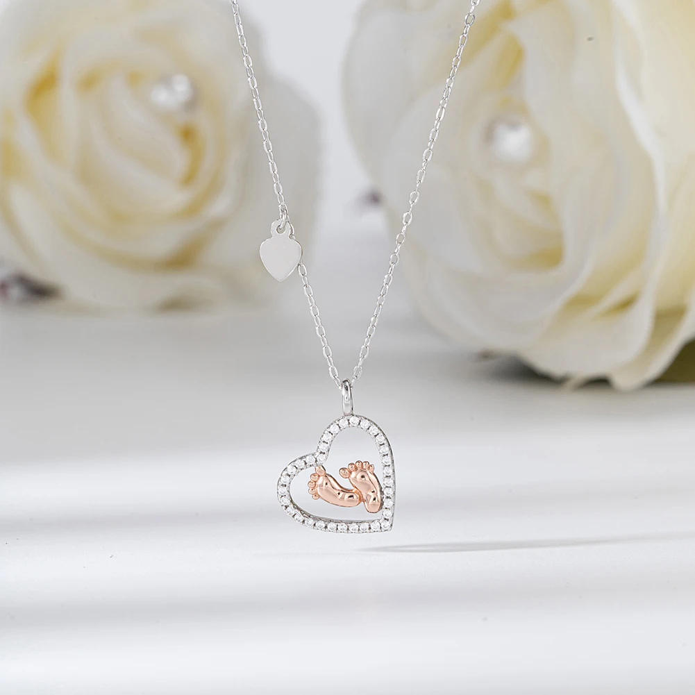 

KISS MANDY S925 Silver Heart Pendant Choker Chain Fashion Cubic Zircon Love Heart Necklaces Jewelry Accessories Girl Gifts SN336