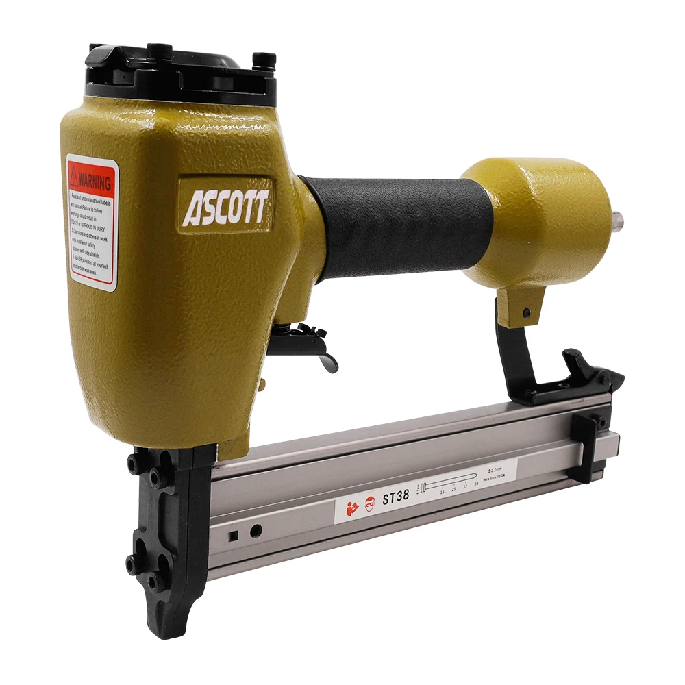 ST38 14GA Heavy  Pneumatic Nailer for Woodworking & Concrete for Hardwood DIY Air Nailer Projects 14GA Brad Nail Gun