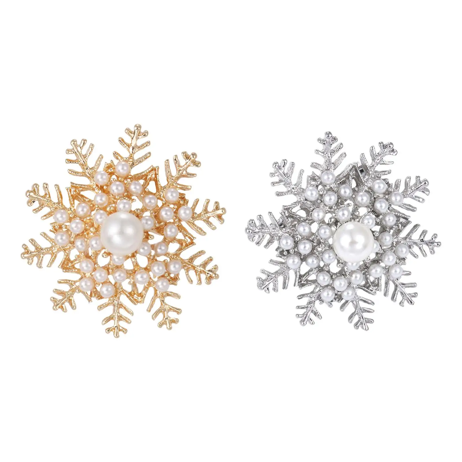 Snowflake Brooch Badge for Women Men Fashion Accessories Bridal Winter Snowflake Brooch for Hat Shirt Sweater Dress Clothing