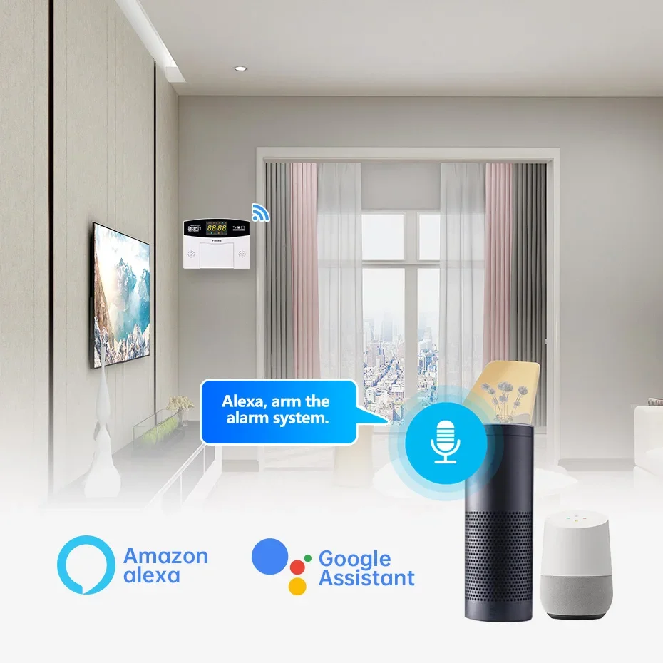 Fuers Tuya Smart Alarm System Kit WIFI GSM Burglar Alarm Smart Home Alarm System Color LCD Display Security  IP Camera