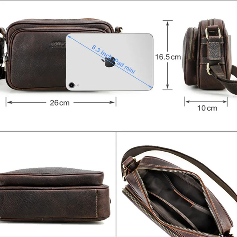 New Fashion Korean Version Genuine Leather High-end Bag Men's Luxury Brand Men's Bags Briefcase Leather Man's Bags Crossbody Bag