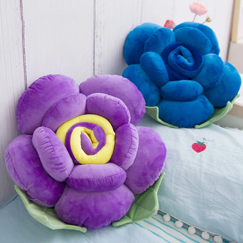 Roses Throw Pillow Cushion Flower Cute Plush Toy Cartoon Creative Gift Backrest Sofa Car Decorative Pillows Homeflower Pillow