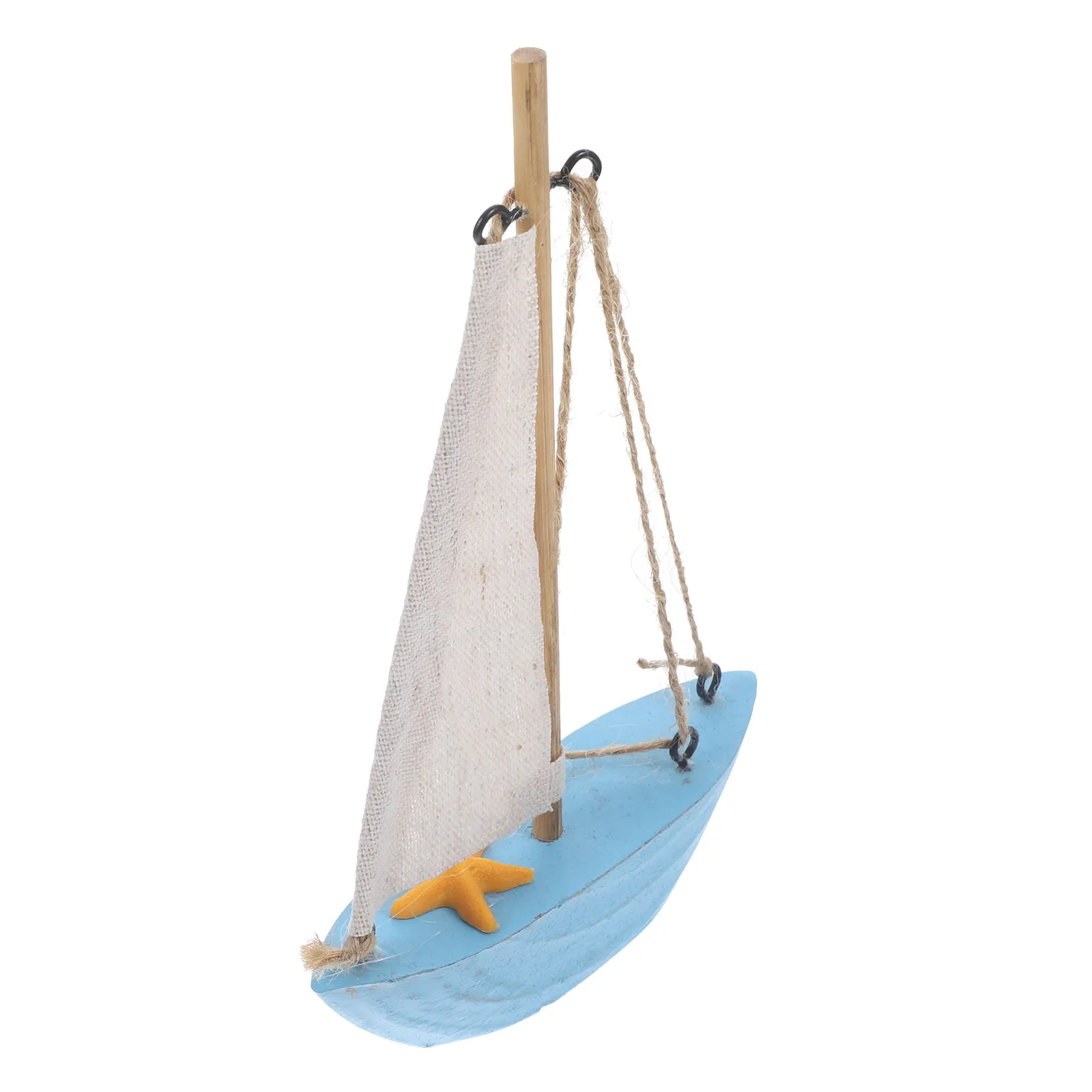 

Artisan Wooden Sailboat Decoration Mediterranean Style Sailboat Ornament for Desktop Office Tabletop Bedroom Living Room Car