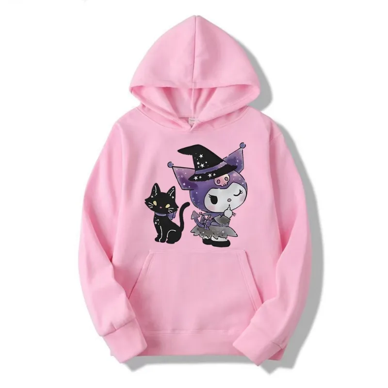 2024 Fashion Sanrio Kuromi Printed Hoodie Sweatshirt Girls Pullover Y2k Anime Hoodie Kawaii Girls Boys 2024 Top