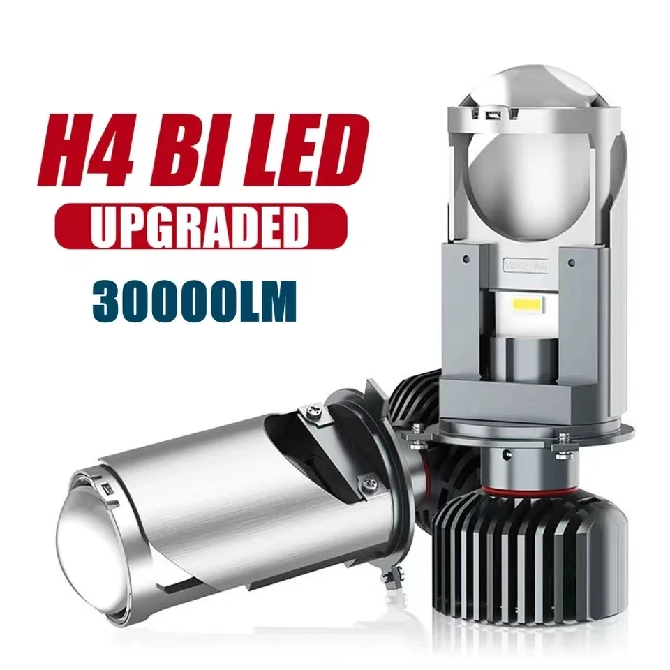 30000LM H4 Canbus Car Headlight Mini Lens H4 9003 HB2 LED Projector Bulb 6000K Auto Turbo Fan Dual High Low Beam Motorcycle Car