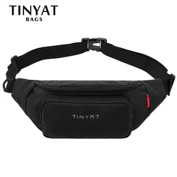 TINYAT Men's Waist Pack Bag Casual Man Canvas Shoulder Fanny Packs Women Belt Bag Pouch For Money Phone Banana Bum Hip Bag