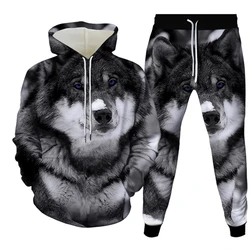 Animal 3d Print Men's Tracksuit Sets Casual Hoodie and Pants 2pcs Sets Oversized Sweatshirt Fashion Pullover Men Clothing