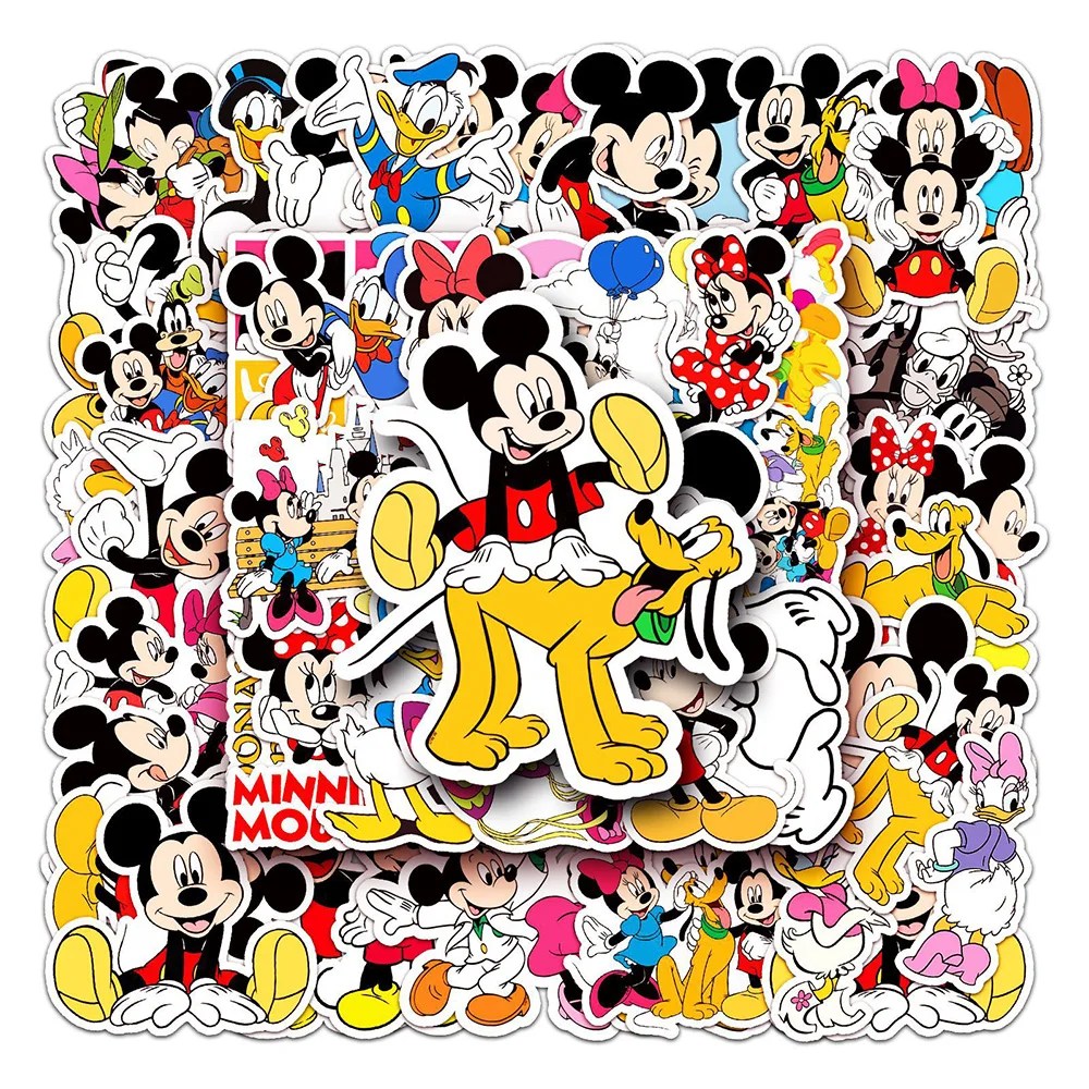 10/30/50PCS Disney Mickey Mouse Stickers DIY Laptop Notebook Skateboard Guitar Waterproof Graffiti Cartoon Kids Sticker Toy Gift