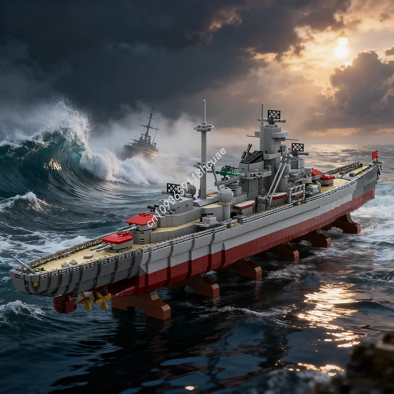 

4905 шт. MOC Prinz Eugen, модель лодки, строительные блоки, сборка, сделай сам, творческая идея, образовательная кирпичная игрушка, детский рождественский подарок на день рождения