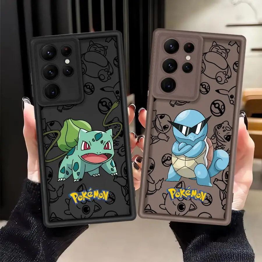 Niedliche Bulbasaur Squirtle Hülle für Samsung Galaxy S26Ultra Note 20 Ultra S24 Ultra S20 FE S23 S22 S26 Plus S21 S25 Handyhülle