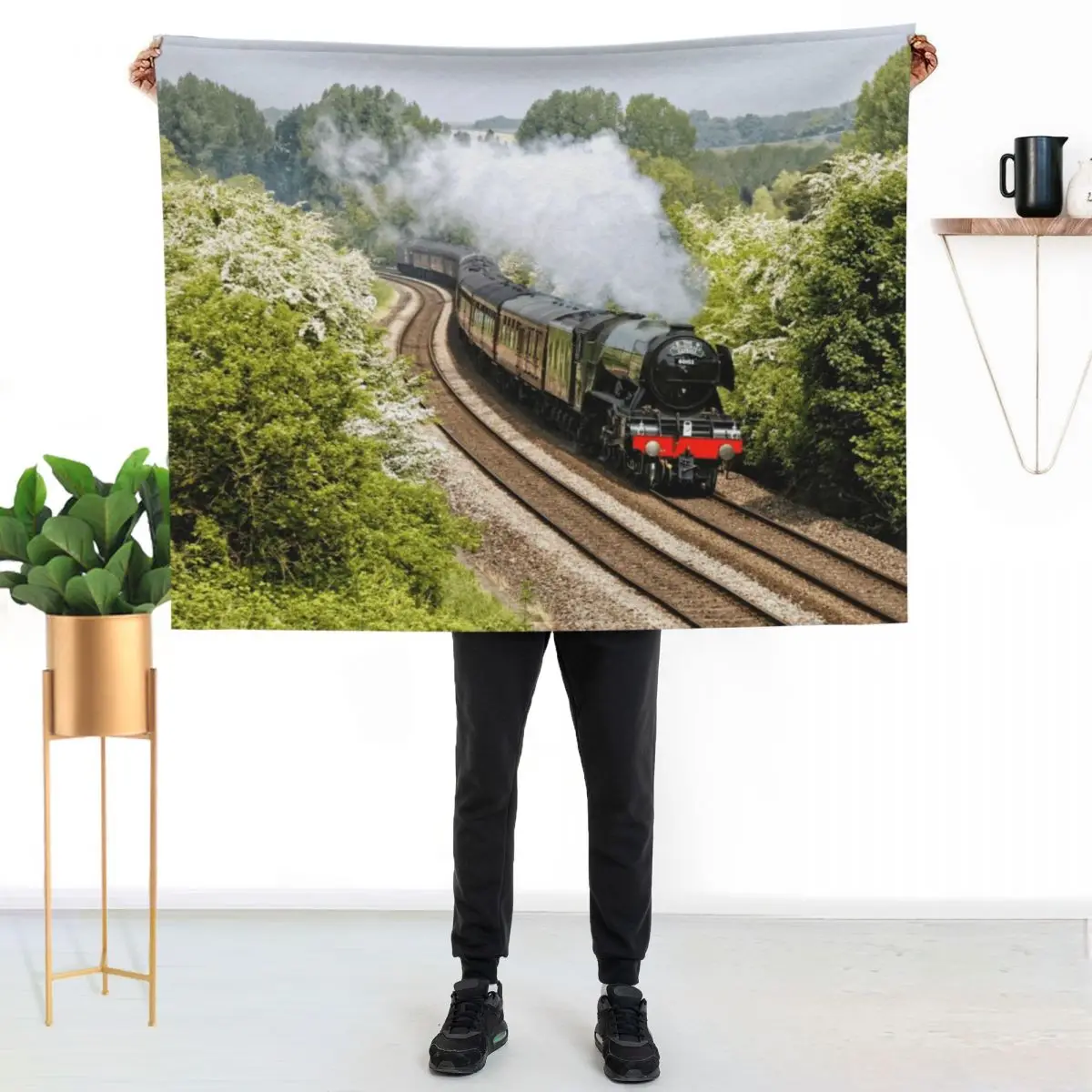 A3 Class 60103 Flying Scotsman Steam Locomotive Throw Blanket Softest Travel Quilt Thermal For Sofa Thin manga Blankets