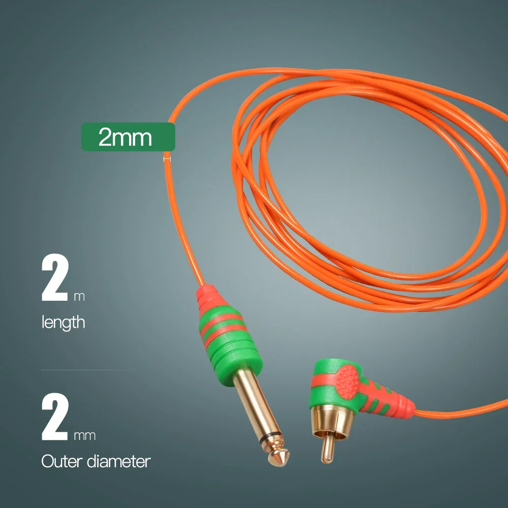 실리콘 문신 코드 RCA 2m 클립 코드 고무 문신 기계 펜 기계 와이어, 문신 전원 공급 장치