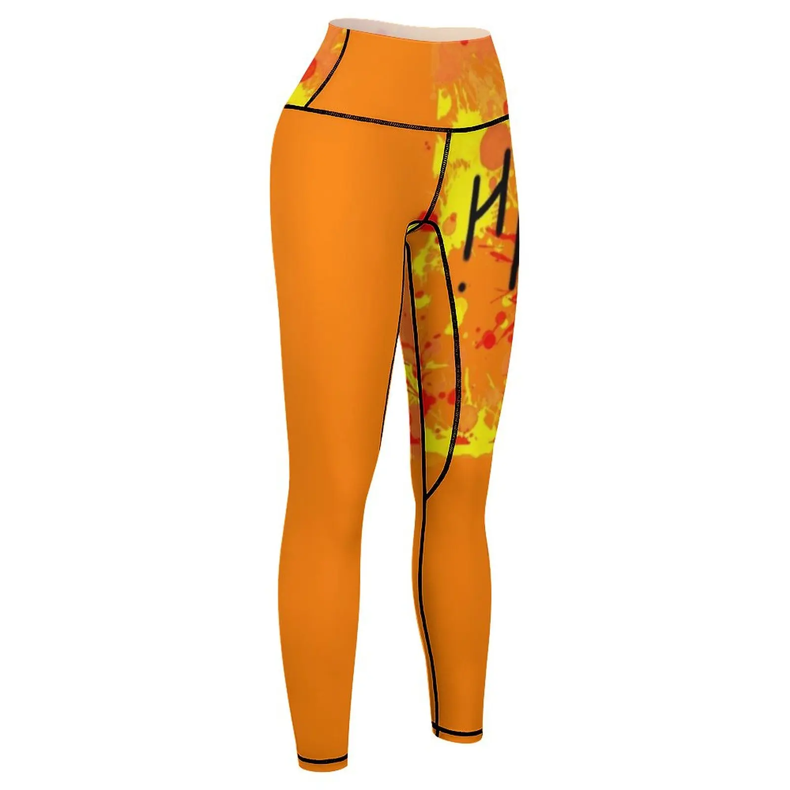 Legging de sport pour femme, logo en surbrillance, éclaboussures de peinture, vêtements de fitness sexy