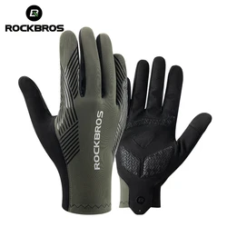 ROCKBROS Sports Cycling Gloves Breathable MTB Road Bike Non-slip Gloves Touch Screen Men Women Full Finger Motorcycle Gloves