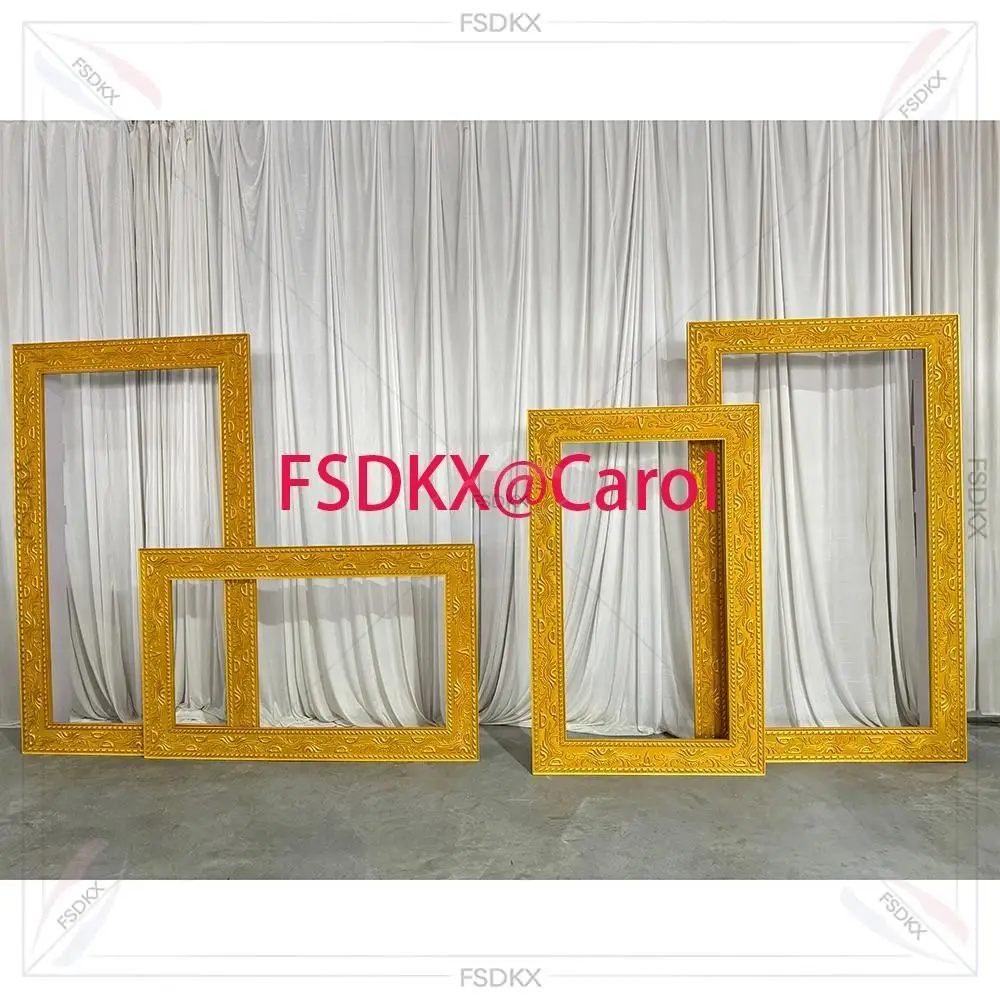 

Custom Gold Pvc 3D Arch Modern Wedding Decoration Backdrop Event Stage Supplies