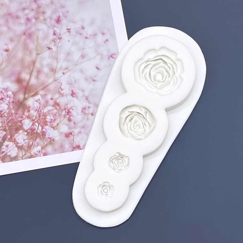 Flower Rose Silicone Sugarcraft Mold Resin Tools Chocolate Cupcake Baking Fondant Cake Decorating Tools