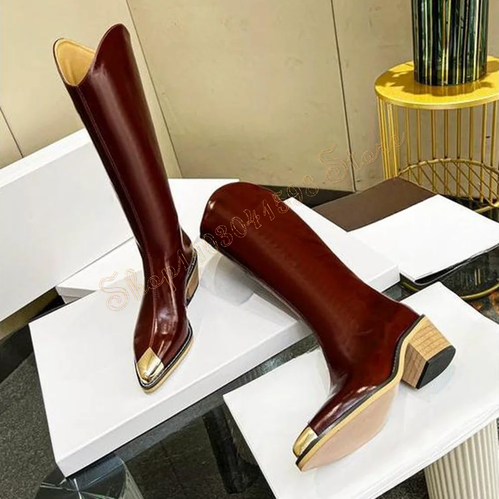 Bottes sexy à enfiler pointues pour femmes, talons hauts épais, cuir, chaussures à talons hauts, Parker, rouge, nouveau, 256, 2024