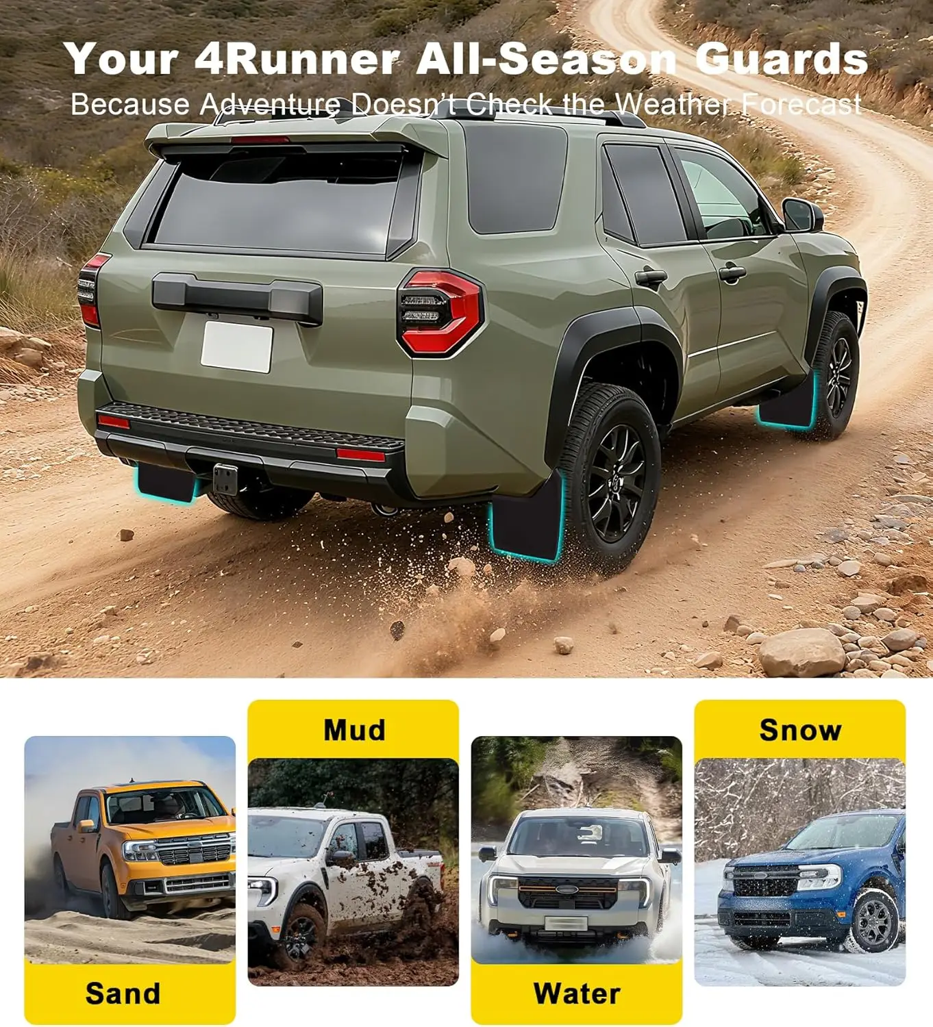 

For Toyota 4Runner Mud Flaps Mudflaps Splash Guards Front Rear Mudguard Kit Car Exterier Accessories for 4Runner 2025 2026