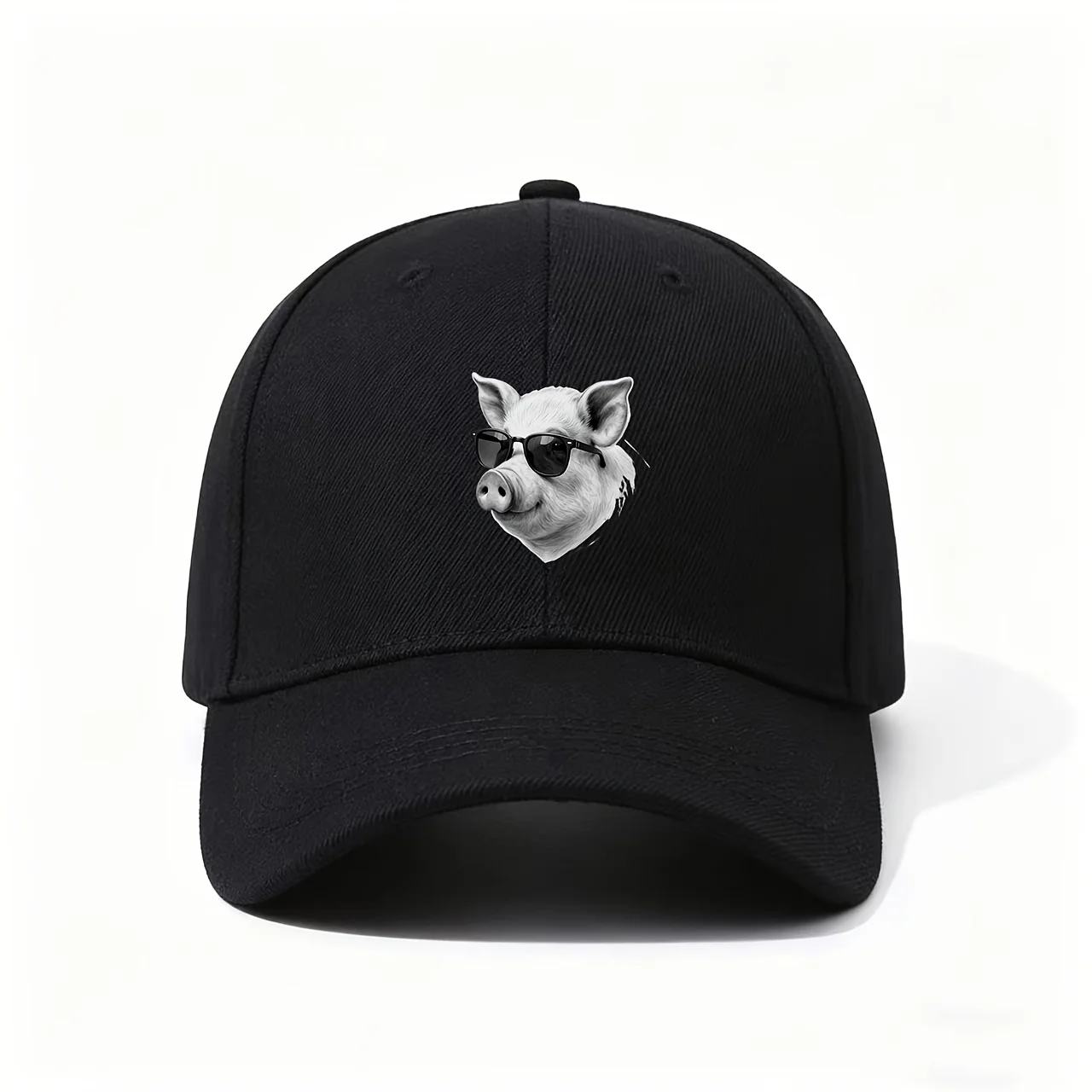 Baseball Cap, Displaying a Cool Sketch-Style Pig Wearing Glasses, a Whimsical And Laid-Back Design, Perfect As a Fun Gift for An