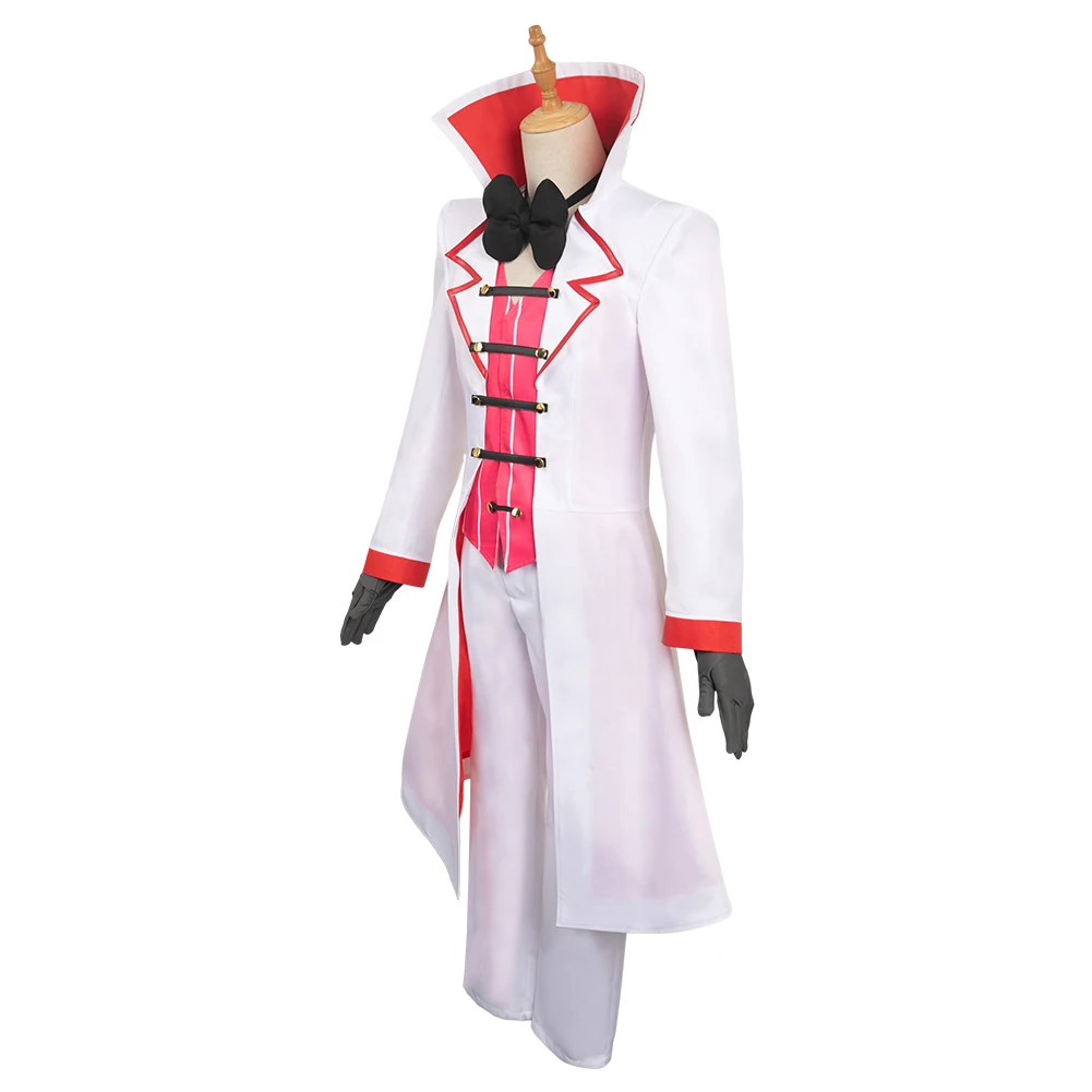 Hazbin Cosplay Fantasia para Homens Adultos, Uniforme Lúcifer, Disfarce Fantasia, Tops, Calças, Roupas, Dia das Bruxas, Fato Carnaval, Menino