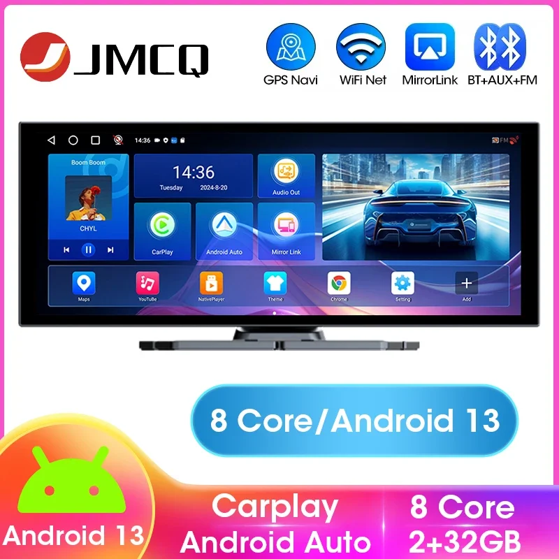 Pantalla de 11.26 pulgadas con 8 núcleos, Android 13, CarPlay inalámbrico y Android Auto para automóvil, estéreo portátil para automóvil, cámara 1080P, navegación, Bluetooth
