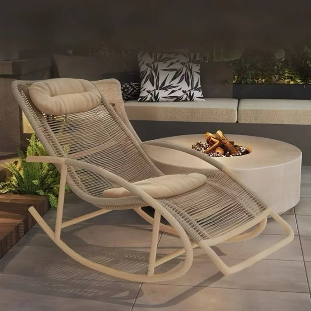 Кресло-качалка с откидной спинкой из ткани