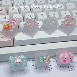 Cute Transparent Star Keycaps Personalized Pig Mechanical Keyboard Special Transparent R4 ESC Computer Keycaps