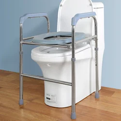 Toilet Height Booster Mobile Shelf Toilet Armrest Elderly Stool Adjustable Cushion Chair Suitable For Aging