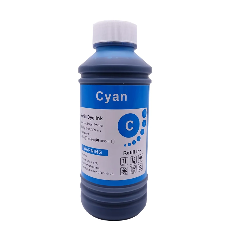 500ML Universal BK C M Y Refill Dye Based Ink Large Capacity Use For Epson Canon HP Brother Lexmark Samsung Dell Inkjet Printer