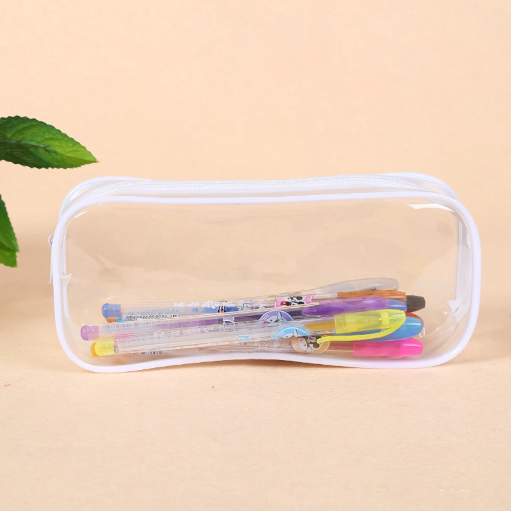 

2 Pcs Girls Pencil Case Pvc Zipper Bag Customized Simple Pouch School Stationery