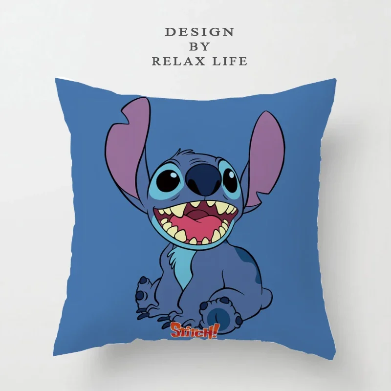 45x45cm Anime Cartoon Cushion Cover Lilo & Stitch Princess PillowCase Decorative/Nap Room Sofa Baby Children Kids Gift