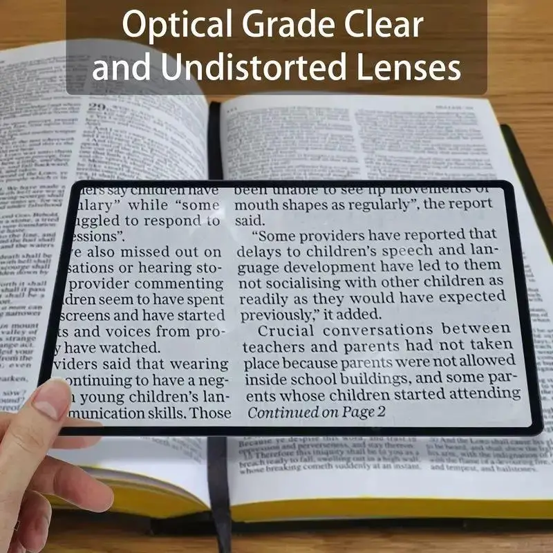 Full Page Large Sheet Magnifier Magnifying Glass Reading Aid Glass Page Magnifying Lens Ultra-thin Reading Magnifier