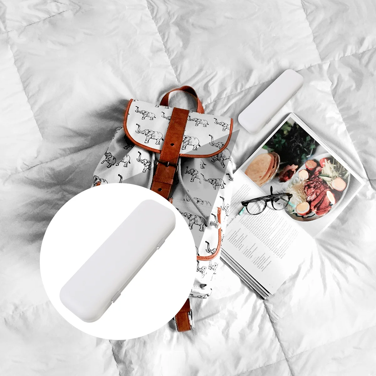 

2pcs Electric Toothbrush Case Portable Compact Travel Storage Box For Toothbrush Head Handle Durable Plastic Protection Cover