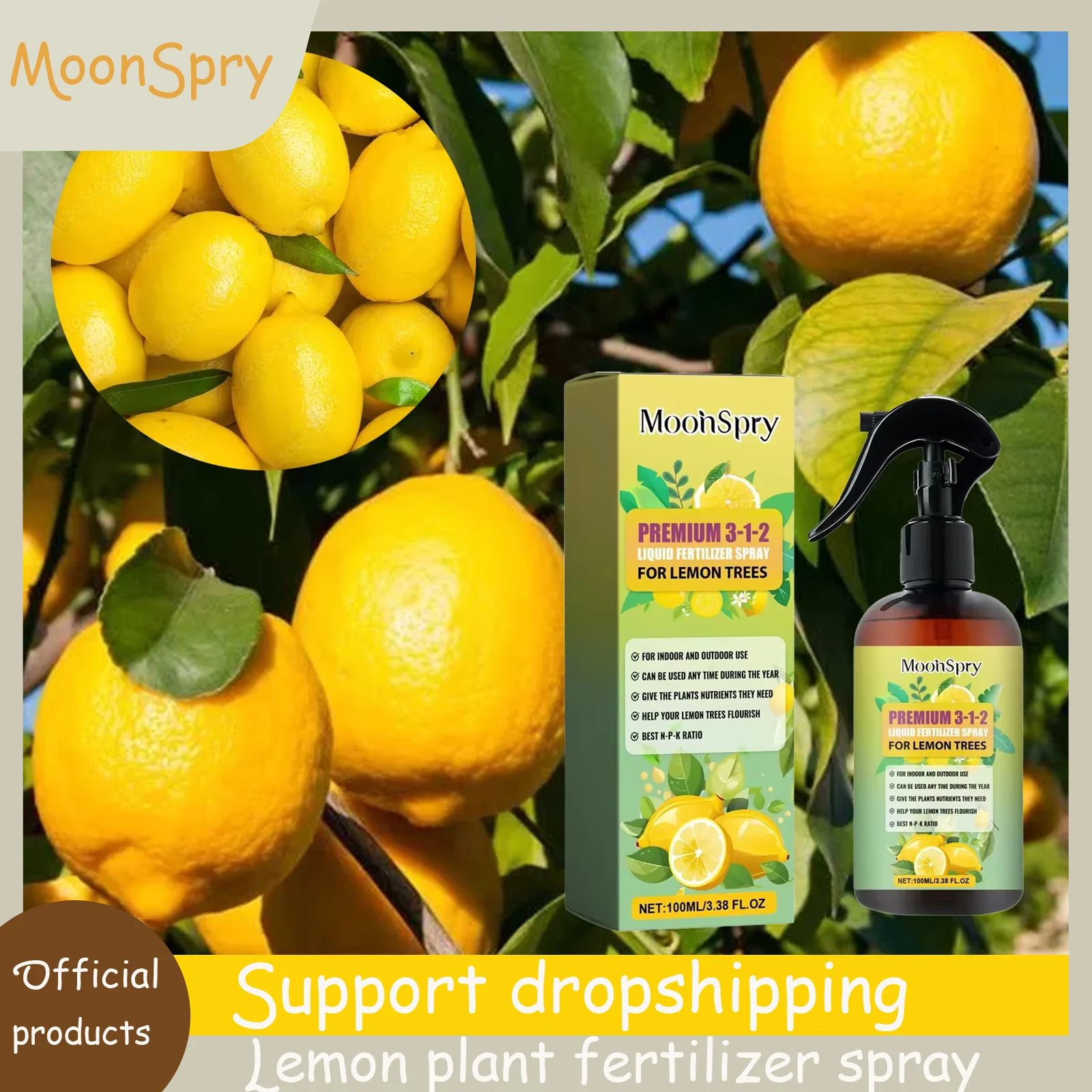 100 مل سماد شجرة الليمون - مغذيات نمو أوراق الشجر ومحفز الجذر، معزز نمو النباتات ومعزز الشتلات، طعام الحديقة #1