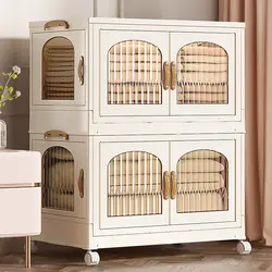 Large Capacity cabinet folding storage box bedroom living room clothes double door storage home Organizer box locker