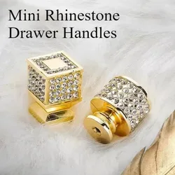 Mini Rhinestone Drawer Handle Plastic Decorated Dressers Kitchen Handles Cabinets Square/round Furniture Fittings