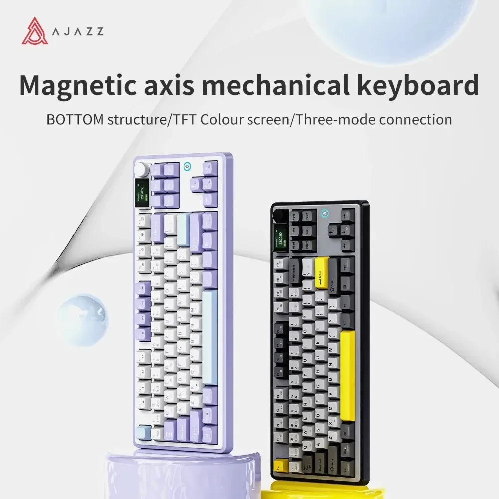 AJAZZ AK870 Mechanical Keyboard Magnetic Shaft Hot Swap 87-key Custom Macro Editing RGB Laptop Gaming Accessories