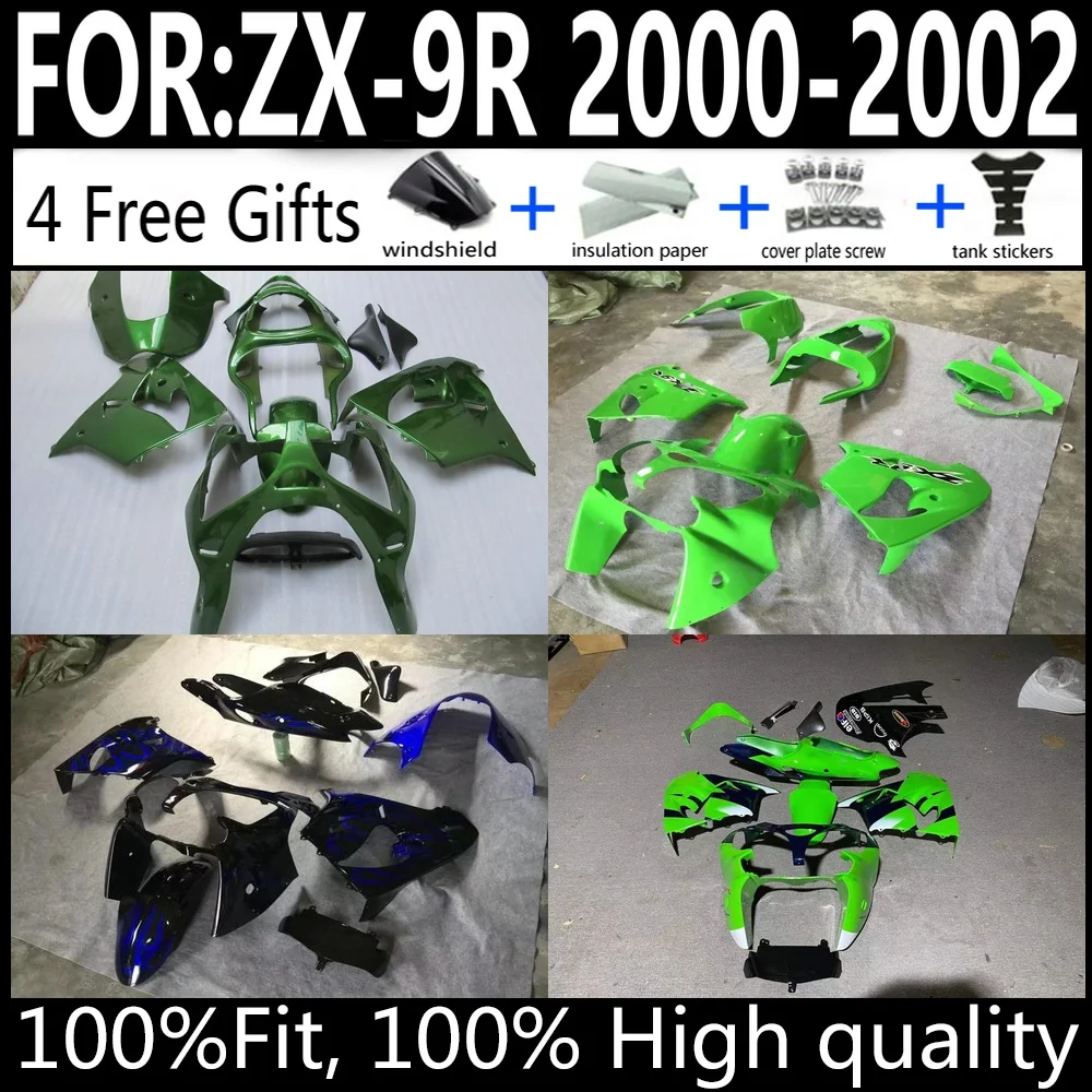 

Injection Molded ABS Fairing Kit For Kawasaki Ninja ZX-9R 2000-2002 Bodywork Cowling Set High Quality Factory Direct Fit