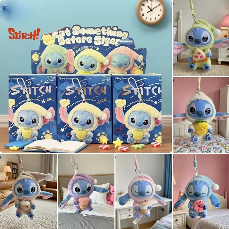 

Disney Stitch слепая коробка перед сном, 12 стилей — плюшевые загадочные куклы с аксессуарами для закусок, рождественские чулки, подарок для детей