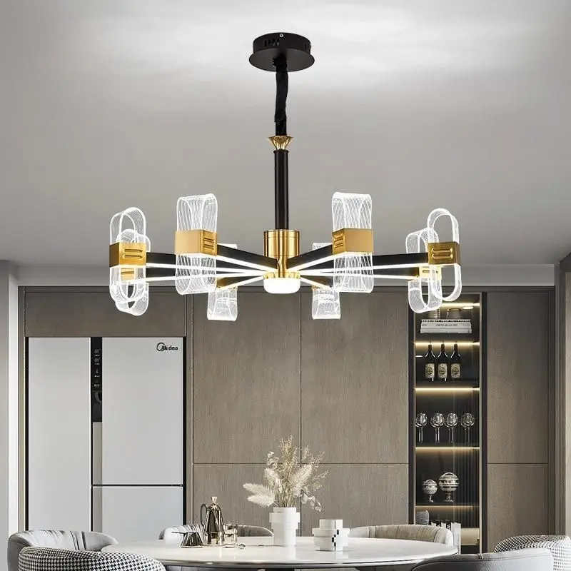 Modern LED Light Arm Ceiling Chandeliers Simple Living Dining Room Pendant Lamp Home Decor Hanging Light Luster Fixtures