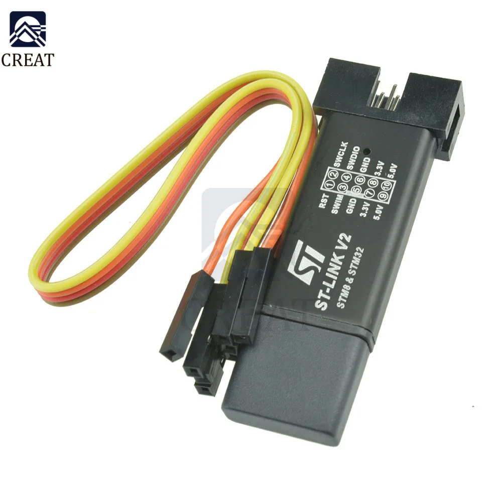 Unità di programmazione Shell st-link V2 Mini emulatore STM8 STM32 con cavo DuPont (colore casuale)