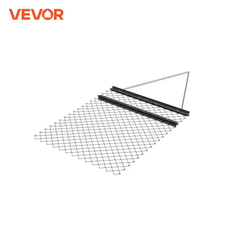 VEVOR Drag Harrow 4' x 5' ATV Chain Harrow Q235 Steel UTV Tractor Attachments Field Drag Mat for Landscape Leveling or Prepping