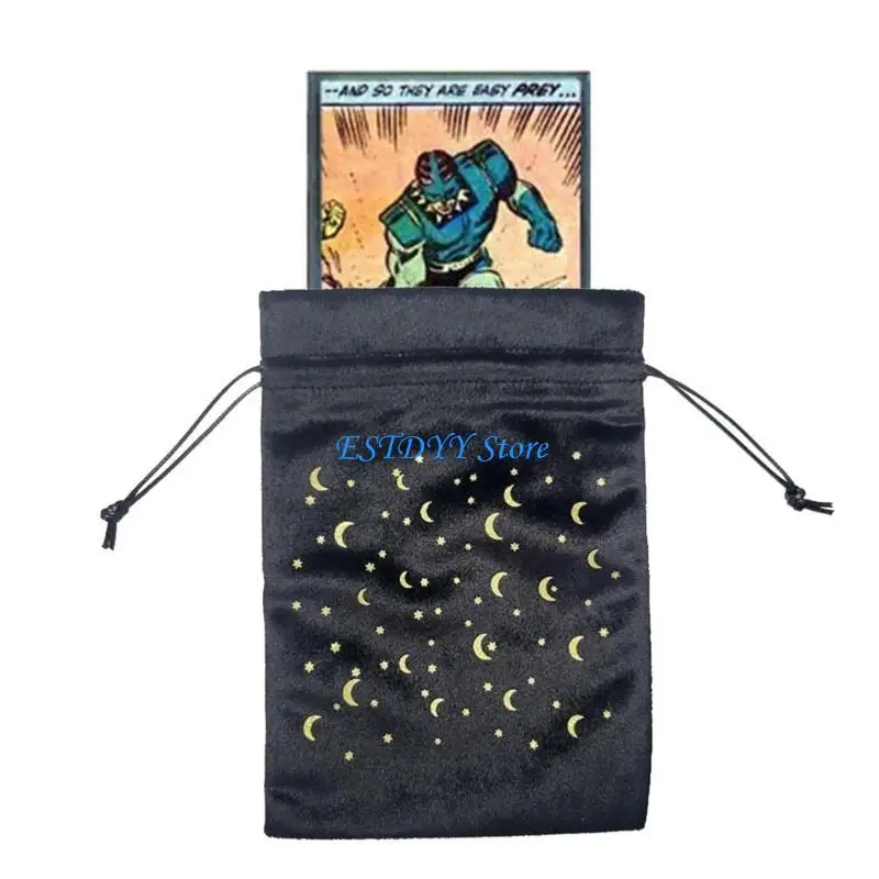 G6DE Rectangle Pendulum Divination Tablecloth Tarot Card Pad Runes Altar Bag