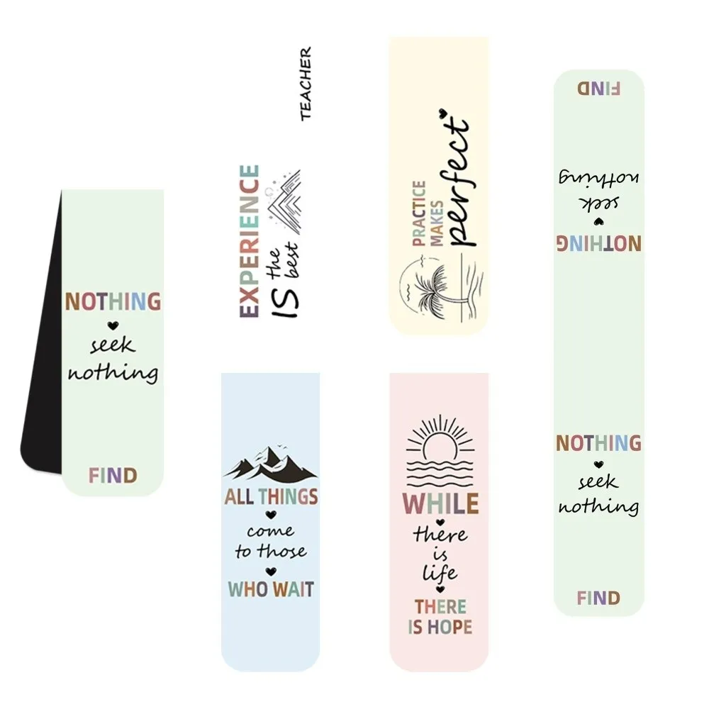 5 Pcs/Set Watercolor Design Magnetic Bookmark Set Bible Quote Sunset Sky Cloud Annotated Bookmarks Flower Pattern