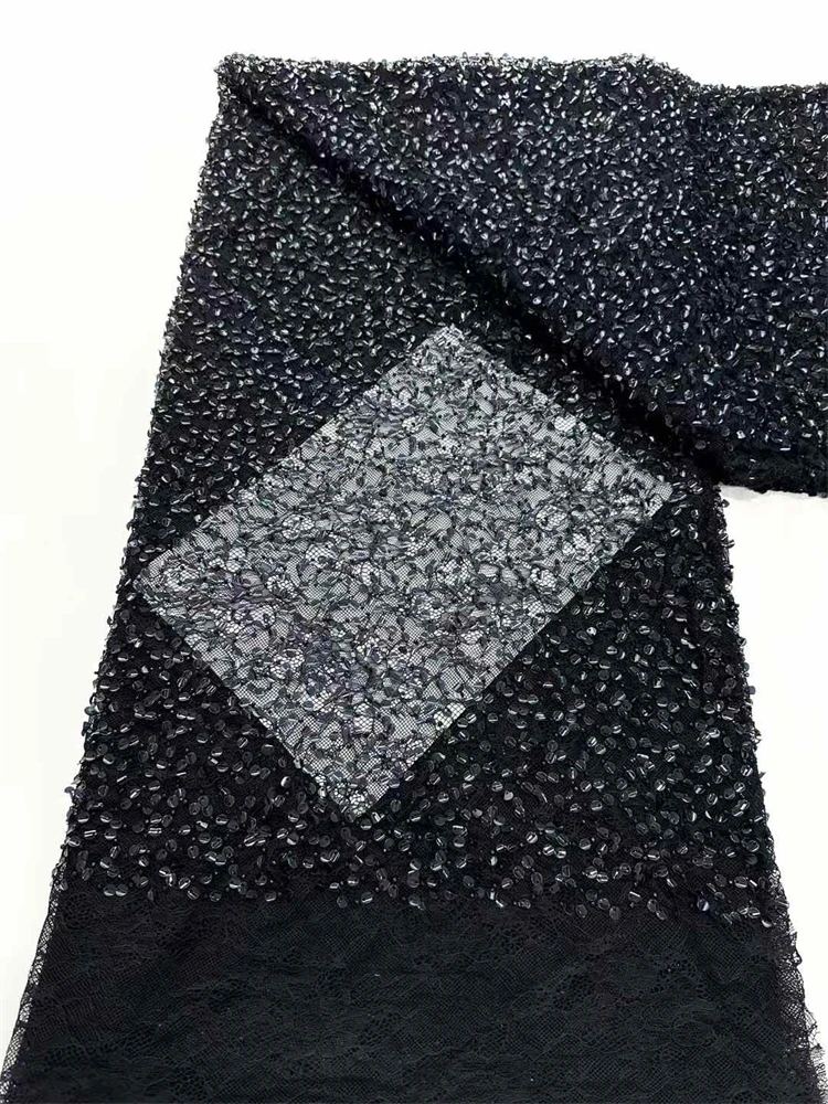   الأفريقي مطرز أقمشة الدانتيل النيجيري الترتر العريس أقمشة الدانتيل فستان حفلات الزفاف الخياطة جودة عالية 5 ياردة 2025