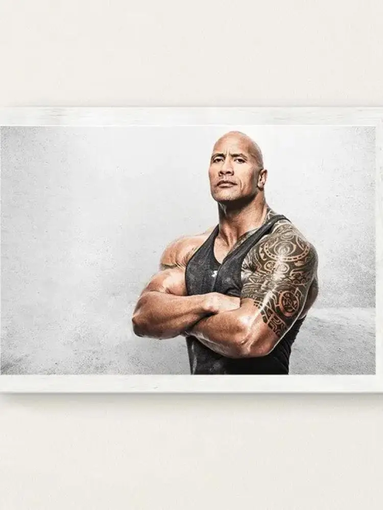 Dwayne Johnson, The Rock Fitness Bodybuilding Muscle Canvas Wall Art Painting Poster Home Decor For Living Room Bedroom