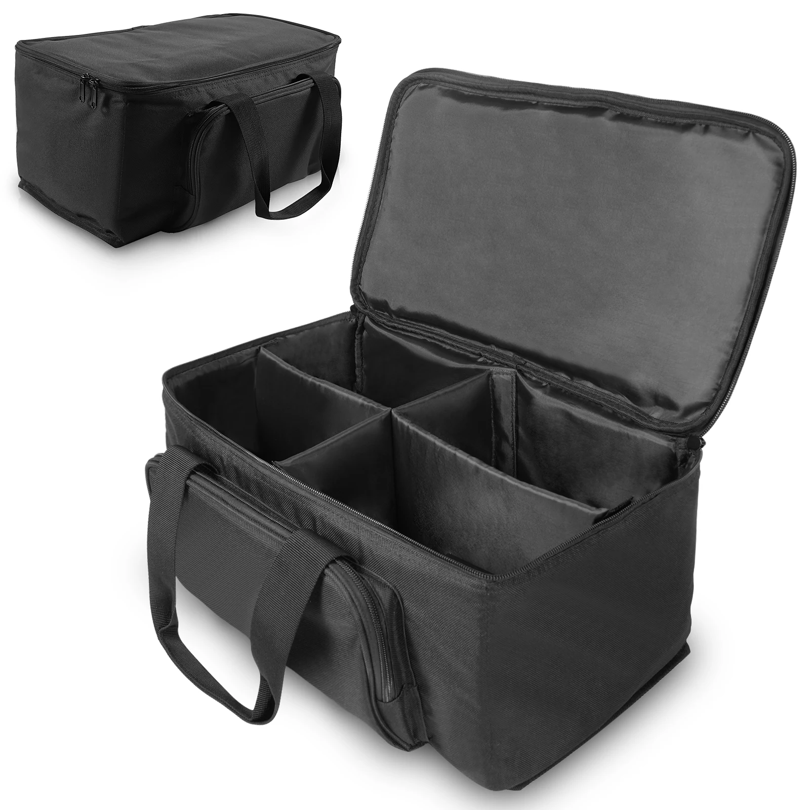 Nitehop Tragbare Par-Licht-Tasche, wasserdichte Aufbewahrungstasche für 4 Stück, 18 x 18 x 10 cm, Par-Licht-DJ-Disco-Bühnenbeleuchtungstasche mit Trennwand